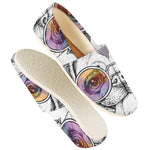 Hipster Pug Print Casual Shoes