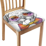 Hipster Pug Print Chair Cushion Cover