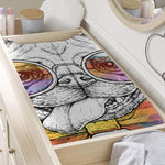 Hipster Pug Print Changing Pad Cover