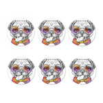 Hipster Pug Print Coaster Set
