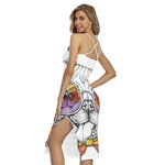 Hipster Pug Print Cross Back Cami Dress