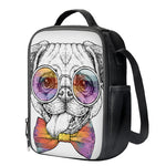 Hipster Pug Print Crossbody Lunch Bag