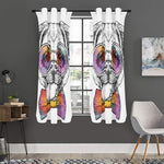 Hipster Pug Print Curtain