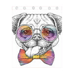 Hipster Pug Print Curtain