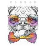 Hipster Pug Print Curtain