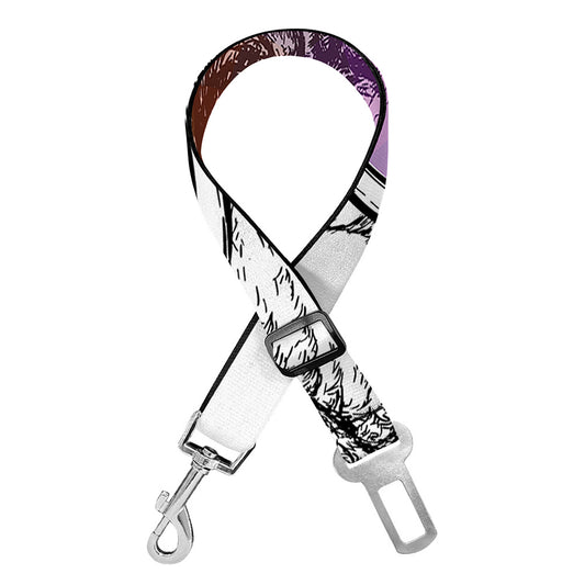 Hipster Pug Print Dog Seat Belt