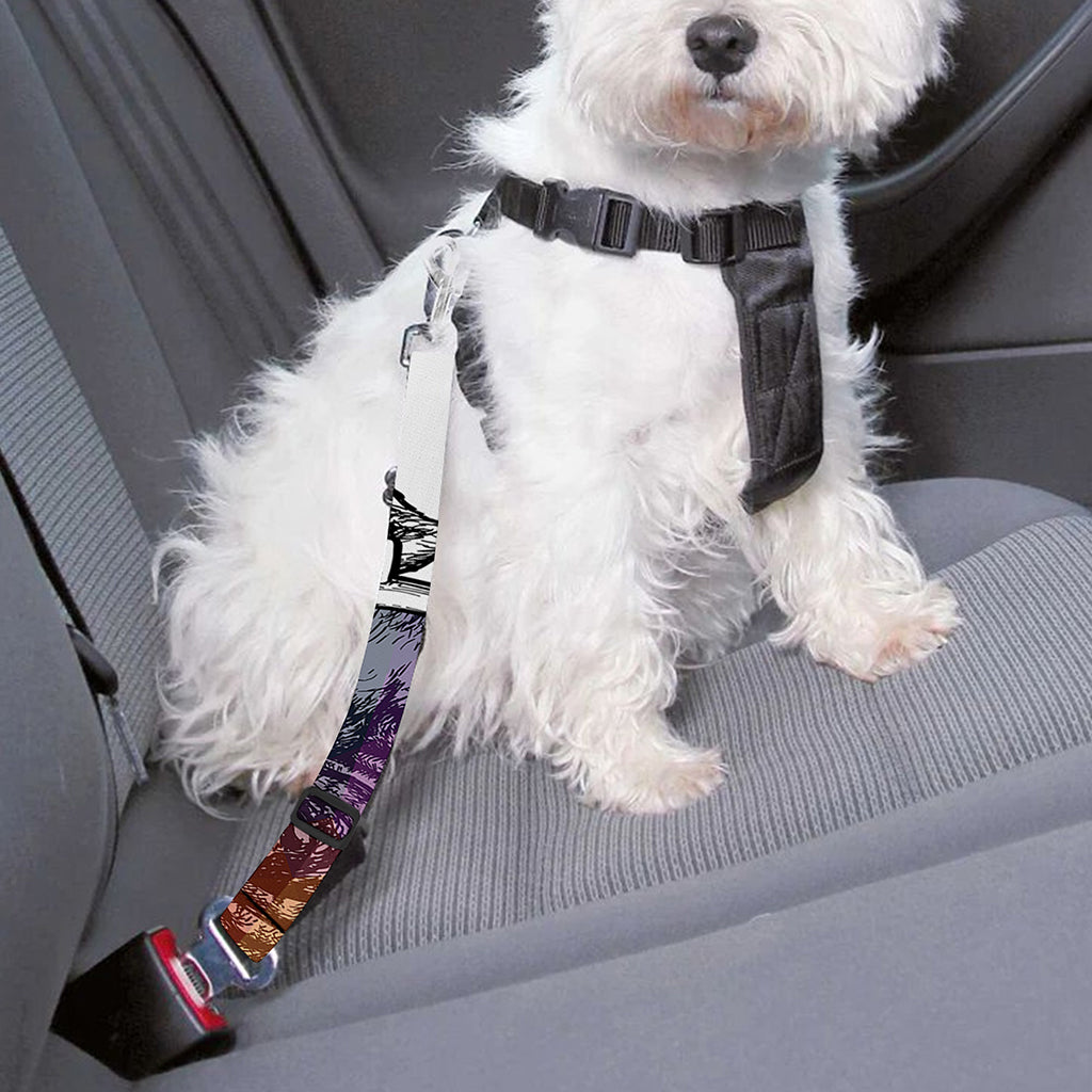 Hipster Pug Print Dog Seat Belt