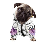 Hipster Pug Print Dog Zip Up Hoodie