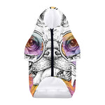 Hipster Pug Print Dog Zip Up Hoodie