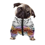Hipster Pug Print Dog Zip Up Jacket