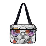 Hipster Pug Print Double Strap Bible Bag