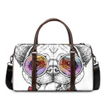 Hipster Pug Print Duffle Bag