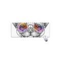 Hipster Pug Print Extended Mouse Pad