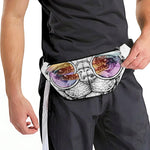 Hipster Pug Print Fanny Pack