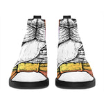 Hipster Pug Print Flat Ankle Boots