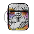Hipster Pug Print Front Pocket Bible Bag