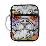 Hipster Pug Print Front Pocket Bible Bag