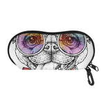 Hipster Pug Print Glasses Case