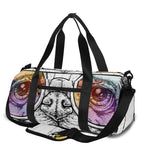 Hipster Pug Print Gym Bag