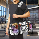 Hipster Pug Print Gym Bag