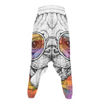 Hipster Pug Print Hammer Pants