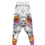 Hipster Pug Print Hammer Pants