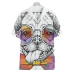 Hipster Pug Print Hawaiian Shirt