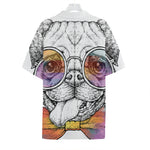 Hipster Pug Print Hawaiian Shirt