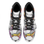 Hipster Pug Print High Top Leather Sneakers