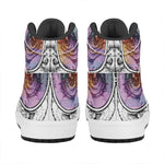 Hipster Pug Print High Top Leather Sneakers