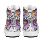 Hipster Pug Print High Top Leather Sneakers