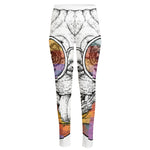Hipster Pug Print High-Waisted Pocket Leggings
