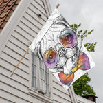 Hipster Pug Print House Flag