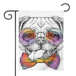 Hipster Pug Print House Flag