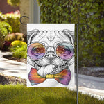 Hipster Pug Print House Flag