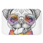 Hipster Pug Print Indoor Door Mat