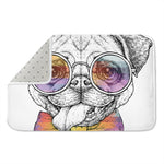 Hipster Pug Print Indoor Door Mat