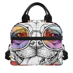 Hipster Pug Print Insulated Lunch Bag