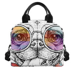 Hipster Pug Print Insulated Lunch Bag