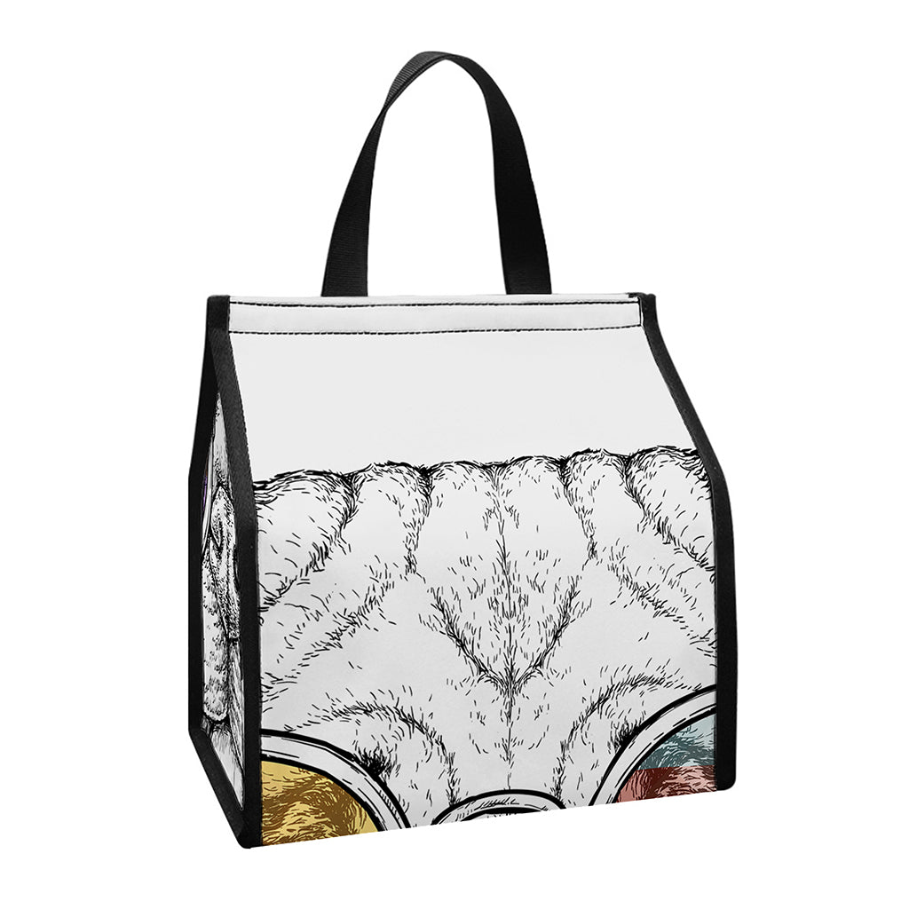 Hipster Pug Print Insulated Lunch Tote