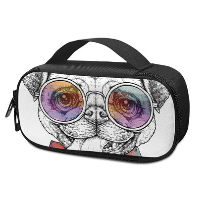 Hipster Pug Print Insulin Cooler Travel Case