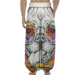 Hipster Pug Print Lantern Pants