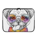 Hipster Pug Print Laptop Sleeve