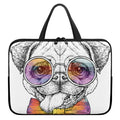 Hipster Pug Print Laptop Sleeve With Handle