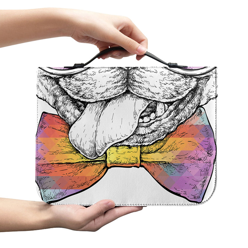 Hipster Pug Print Leather Bible Cover