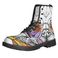 Hipster Pug Print Lace-Up Boots