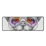 Hipster Pug Print Long Kitchen Mat