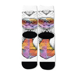 Hipster Pug Print Long Socks