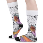 Hipster Pug Print Long Socks