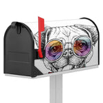 Hipster Pug Print Mailbox Cover
